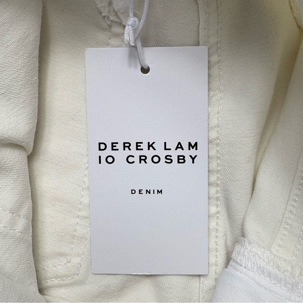 NWT Derek Lam 10 Crosby Harlow Braided High-Rise Flare Ankle Jeans Ecru 28 - Picture 14 of 15